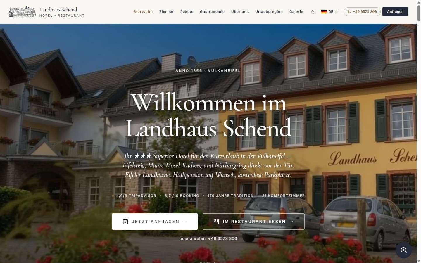 Landhaus Schend — новый сайт