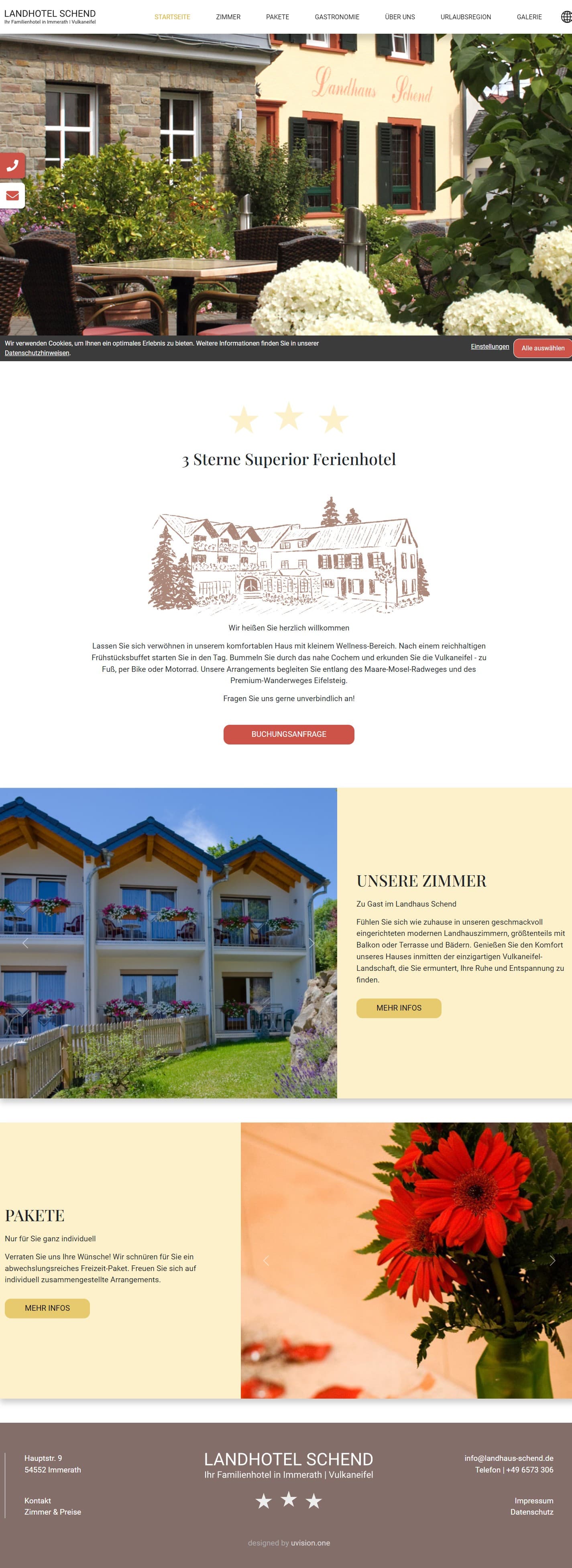 Landhaus Schend — старый сайт