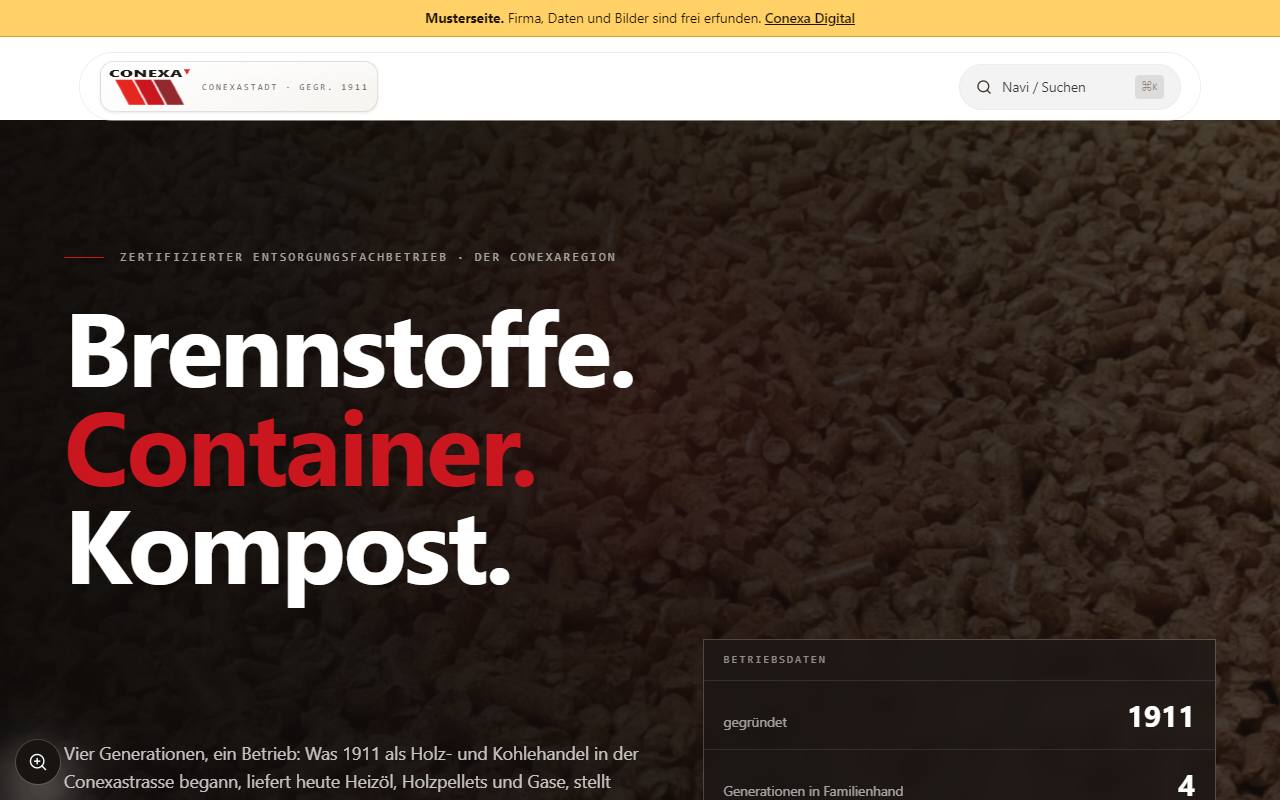 Startseite des Entwurfs für Brennstoffe · Container · Recycling
