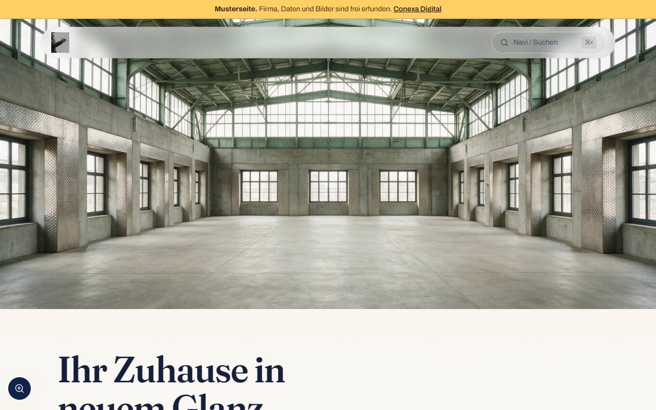 Startseite des Entwurfs für Malerbetrieb · Innen und Fassade